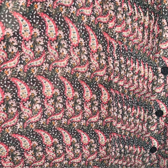 Banana Republic Pink Pattern Button Up Blouse Shirt S - Picture 4 of 7